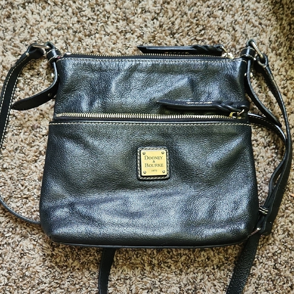 Dooney & Bourke Black Crossbody Bag with Pebbled Leather